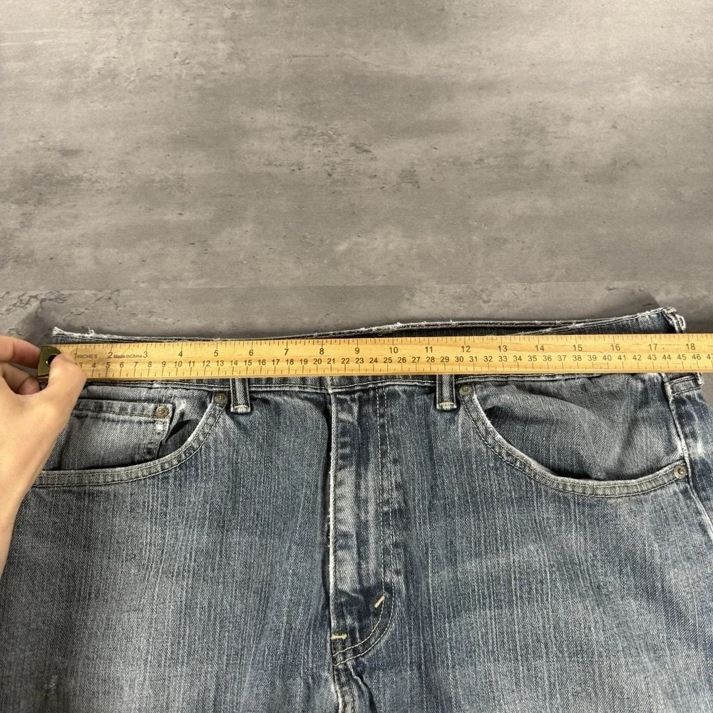 Levi's‎ 505 Blue Jeans 36x32 Blue Denim Dark Wash Regular Straight Fit Cowboy